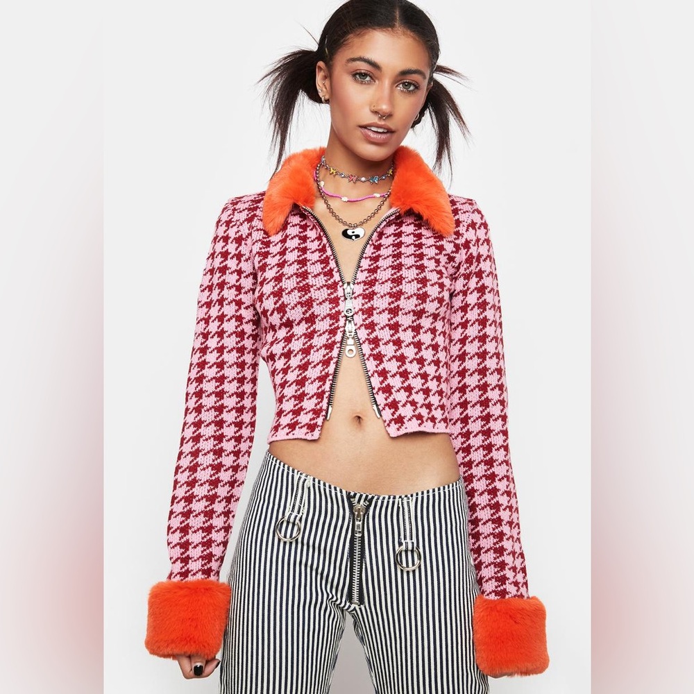 Pink and Orange cropped Jacket